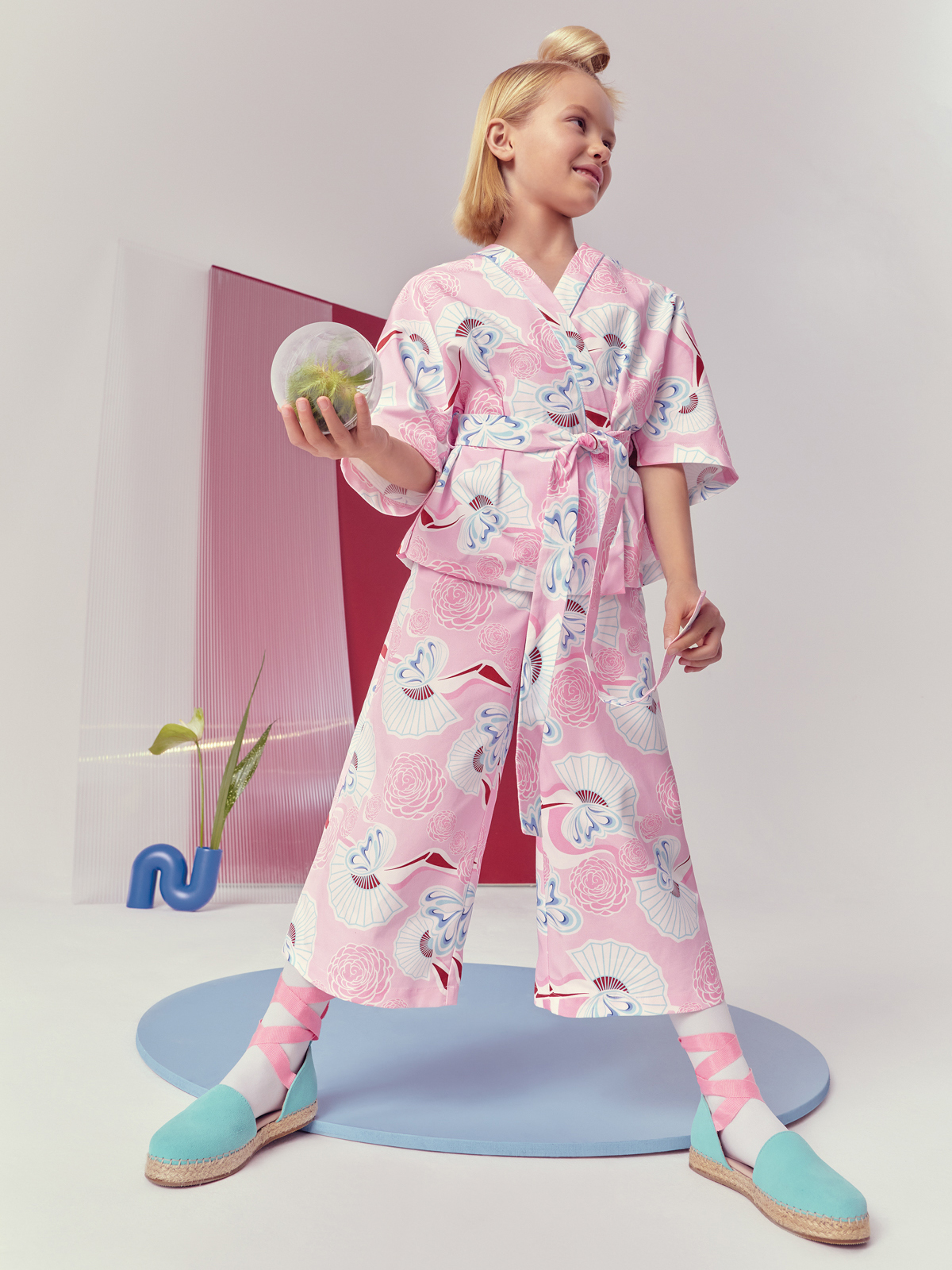 collezione abbigliamento bambina elegante kimono fiori Simonetta primavera estate 2022 sprin summer moda italiana made in italy